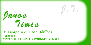 janos timis business card